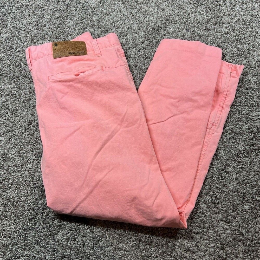 Zadig & Voltaire pink straight cropped Elisa Pants size 38